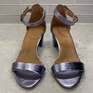 Naturalizer Metallic light blue leather Ankle Strap sandals